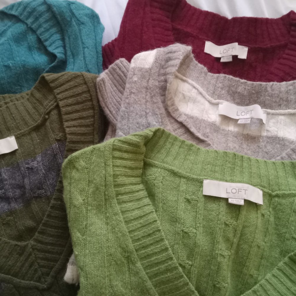 Ann Taylor's Loft cable knit sweaters